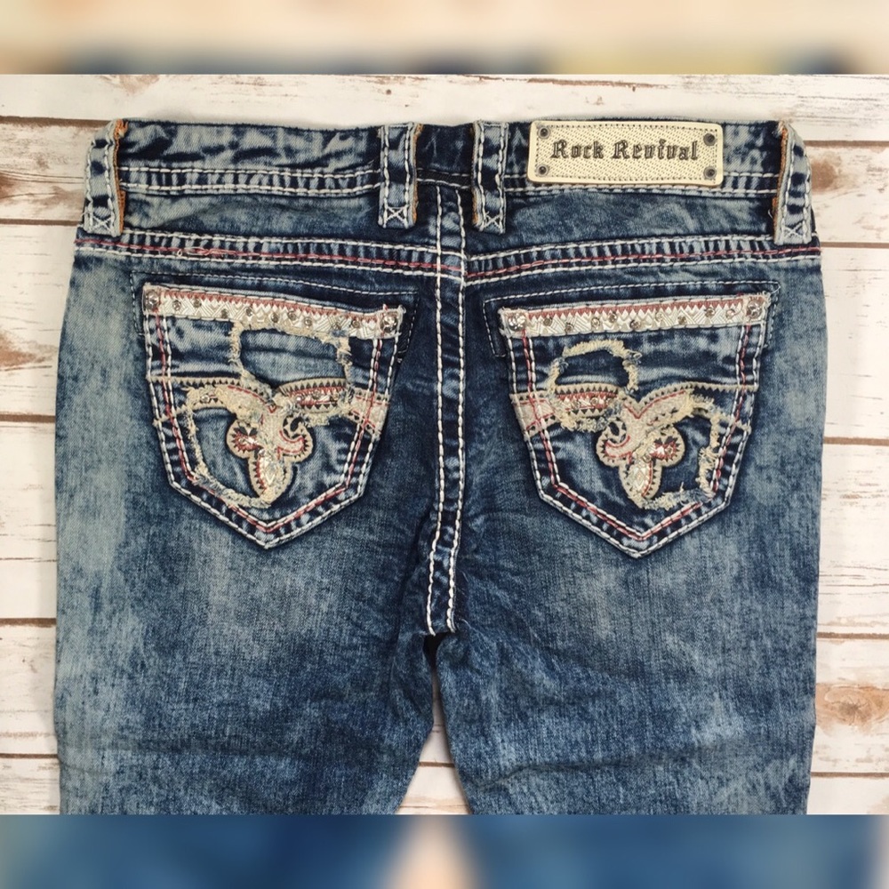 Rock Revival Low Rise Straight Stretch Jeans FIRM$ - Picture 3 of 8